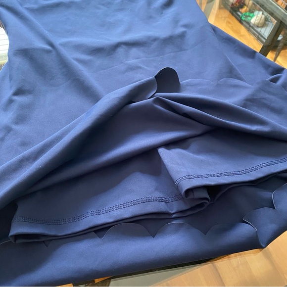 J. Crew Navy Blue Scalloped Scalloped Active Athletic Mini Dress - Picture 7 of 13